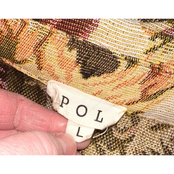 POL FLORAL WAFFLE KNIT PATCHWORK CHEST POCKETS BUTTONED JACKET - Picture 7 of 8